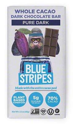 激安価格の Blue Stripes Dark Chocolate Covered Whole Cacao Beans, 3.5 ミュージック