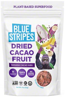 Blue Stripes Dark Chocolate Covered Whole Cacao Beans, 3.5