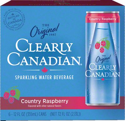 Clearly Canadian Country Raspberry Sparkling Water 12 oz Cans, 6 pk ...