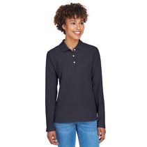 Ladies Pima Pique Ls Polo 093582  NEW