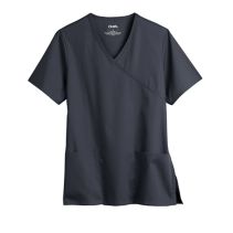 Mock-Wrap Female Scrub Top 114149  Easy Care