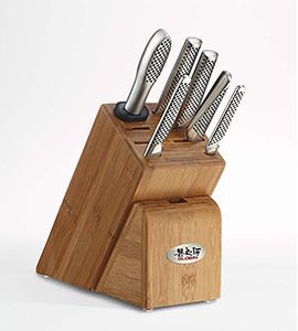 Global Classic Cutlery Takashi 7-Piece Wood Knife Block Set