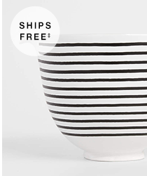 KitchenAid® 5-Quart Black-and-White Striped Ceramic Bowl