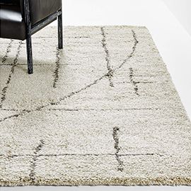 Rivinias White Shag Abstract Rug