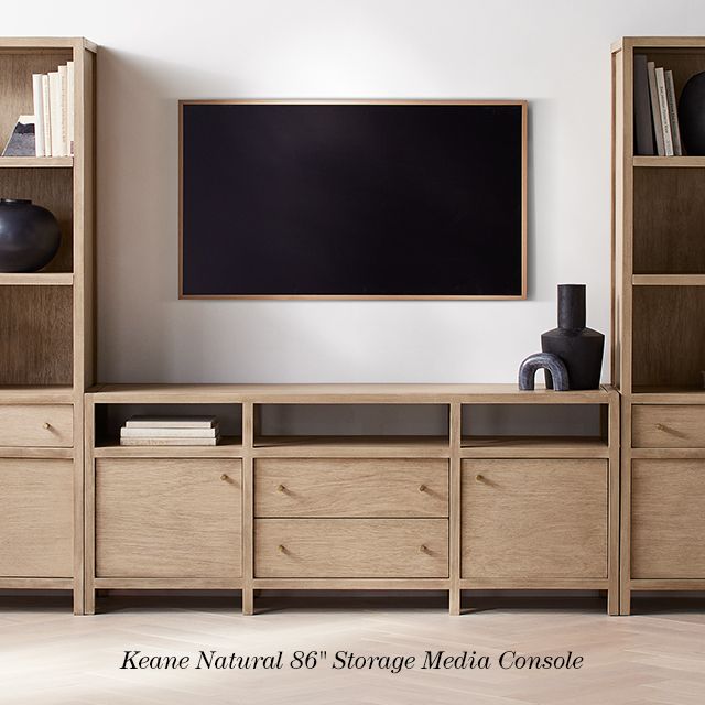 Keane Natural 86" Storage Media Console