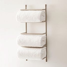 Brushed Steel Wall Mount Towel Rack