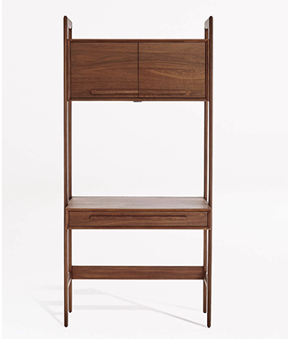 Tate Bookcase Desk with Outlet