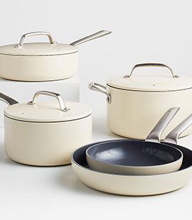 EvenCook Ceramic 8-Piece Cream Cookware Set