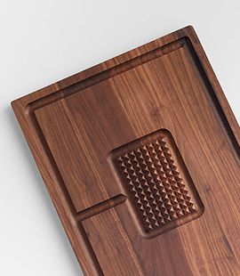 Reversible Walnut Cutting Board with Spikes