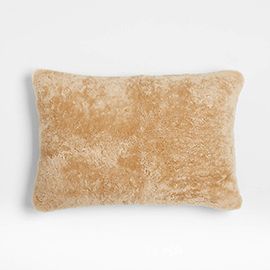 Malmo Shearling Camel Tan Lumbar Pillow Cover