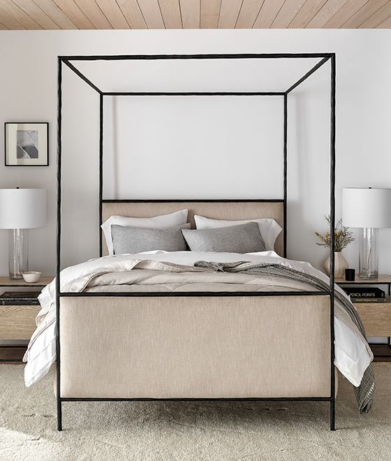 dahlia upholstered canopy bed