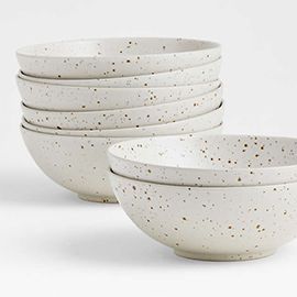 Craft Speckled White Cereal Bowls, Set of 8