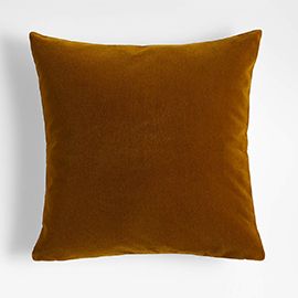 Ocher 20"x20" Faux Mohair Throw Pillow Cover