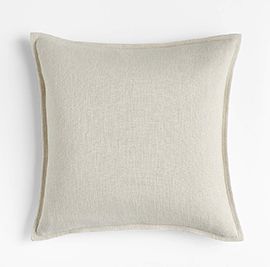 Ivory Laundered Linen Throw Pillow Cover