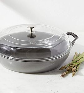 Staub 3.5-Qt Graphite Braiser with Glass Lid