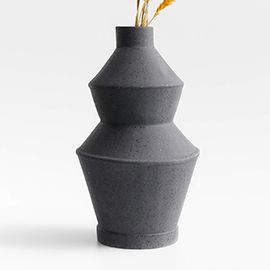 Angle Black Ceramic Vase