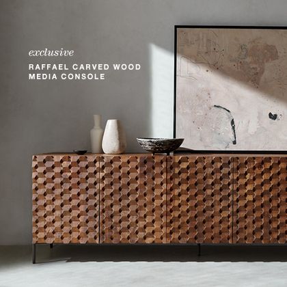 Raffael Carved Wood Media Console