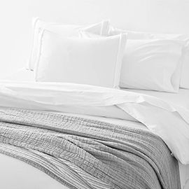 Organic Cotton White Eyelash Fringe Queen Duvet Cover