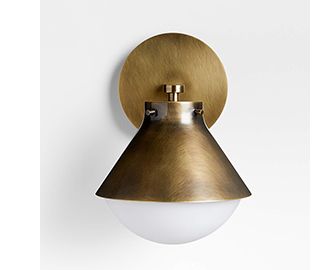 Rainier Brass Conical Wall Sconce