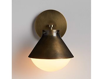 Rainier Brass Conical Wall Sconce