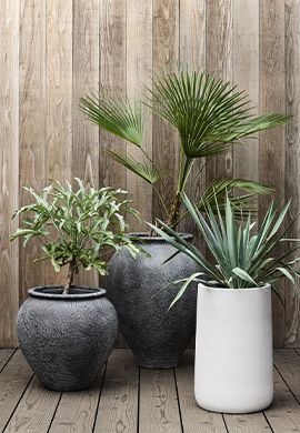 Saabira Taupe Tall Planter