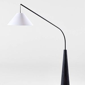 Gibson Black Hanging Arc Floor Lamp