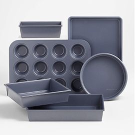 Crate & Barrel Slate Blue Bakeware Set