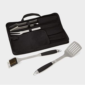 Black-Handled 4-Piece Barbecue Tool Set