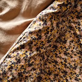 Ditsy Floral Yellow Linen Duvet Cover