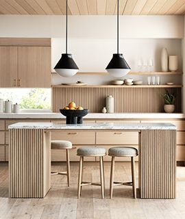 Batten Natural Oak Kitchen Island