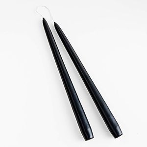 Dipped Black Taper Candles, Set of 2