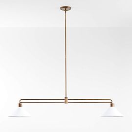 Andre White and Brass 2-Light Pendant