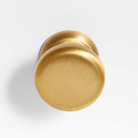 Classic Round Brushed Brass Cabinet Knob