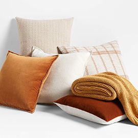 Almond Brown Throw Pillow Arrangement