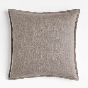 Dark Grey Laundered Linen Throw Pillow