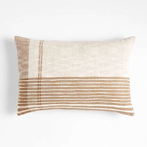 Stilyagi Slubby Almond Brown Plaid Pillow