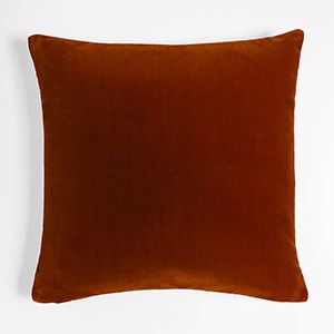 Persimmon Faux Mohair Throw Pillow Cover