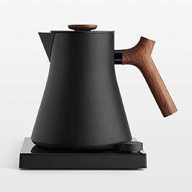 Fellow Corvo EKG Matte Black Electric Tea Kettle with Walnut Handle