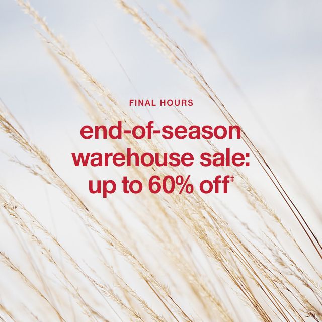 end of season warehouse sale