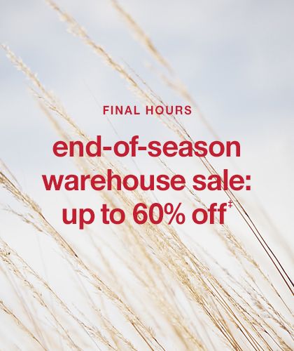 end of season warehouse sale