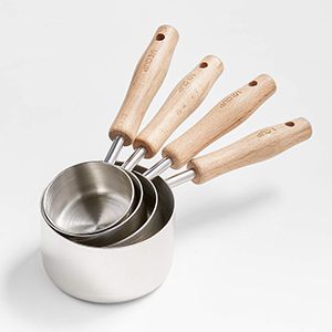 Beechwood + Stainless Steel Measuring Cup