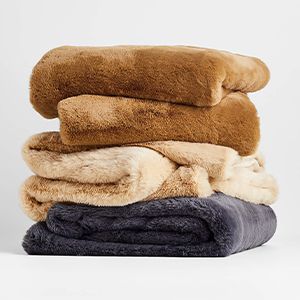 Brulee Brown Faux Fur Throw Blanket