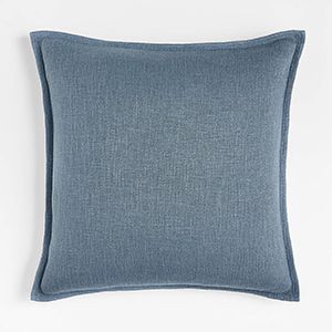 Blue Laundered Linen Pillow Cover