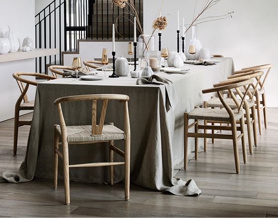 Crescent Natural Wishbone Dining Chair