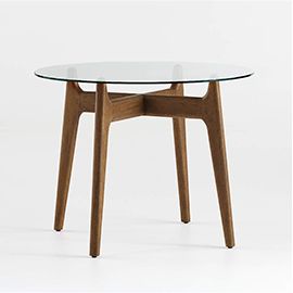 Tate 48" Round Dining Table with Glass Top