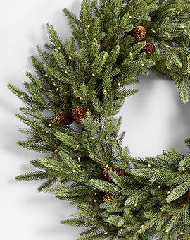 Pre-Lit 30'' Faux Norway Spruce Wreath