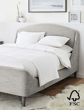 Lafayette Mist Grey Upholstered Bed