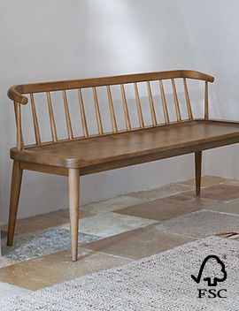 Pali Light Brown Wood Dining Bench