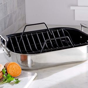 All-Clad ® Stainless Steel Non-Stick Large 16" Roaster with Rack