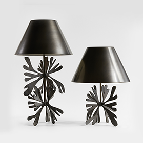 Heart Tipped Flora Metal Table Lamp Shade by Lucia Eames